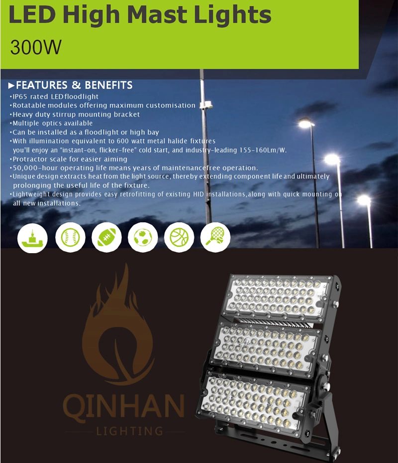 Stainless Steel Bracket SMD Solar LED Flood Light for Outdoor Football Field Stadium Tennis Sport Court High Mast Lighting 100W 200W 300W 400W 600W 800W 1000W