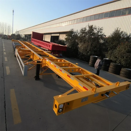 Specially for Export Container Transport Trailer Frame Semi-Trailer 40 Feet 3 Axle Flatbed Semi-Trailer Truck Trailer