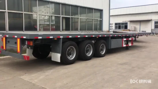 3 Axles Heavy Duty 40 Feet Container Flat Bed Semi Trailer Truck for Sale