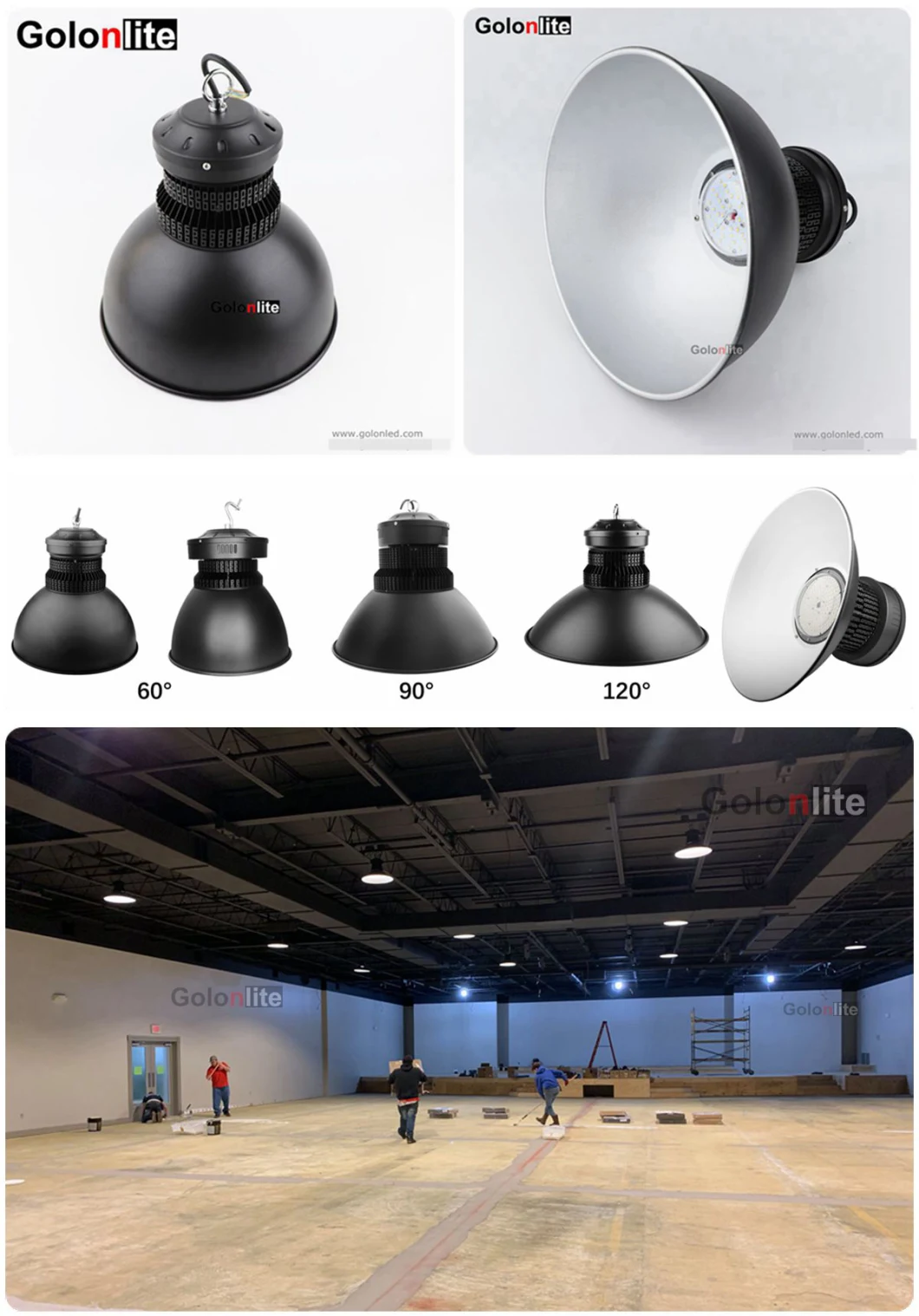 Warehouse Factory Marketplace Showroom Gym Office Store LED Industrial Dome Highbay Lamp 50W 80W 100W 150W 200W LED High Bay Light with Reflector