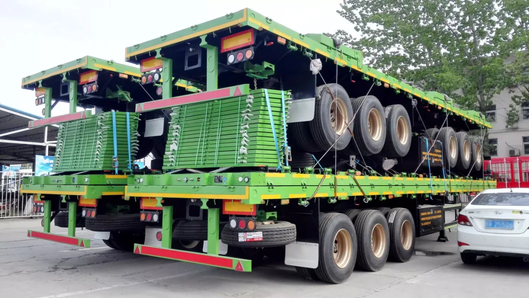 2022 40FT Platform Chassis Flatbed Container Transport Truck Trailer Shipping Container Carrier Flat Bed Semi Trailer