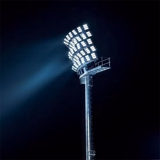 Stadium Floodlighting Galvanized Steel/Metal High-Mast Solar Street Light Pole with Factory Price
