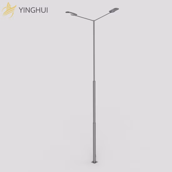 Single Double Arm Steel Galvanized Metal Lighting CCTV Camera Traffic Light Signal Pole